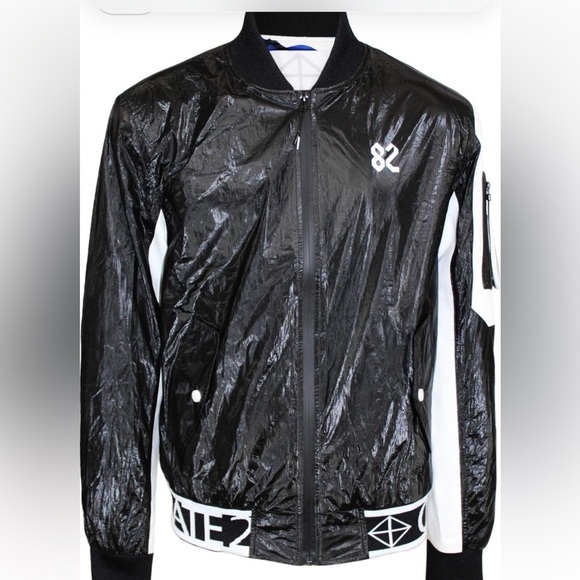 Create 2MRW Men’s Lightweight Bomber Jacket with Sleeve Zip Pocket – Size 2XL